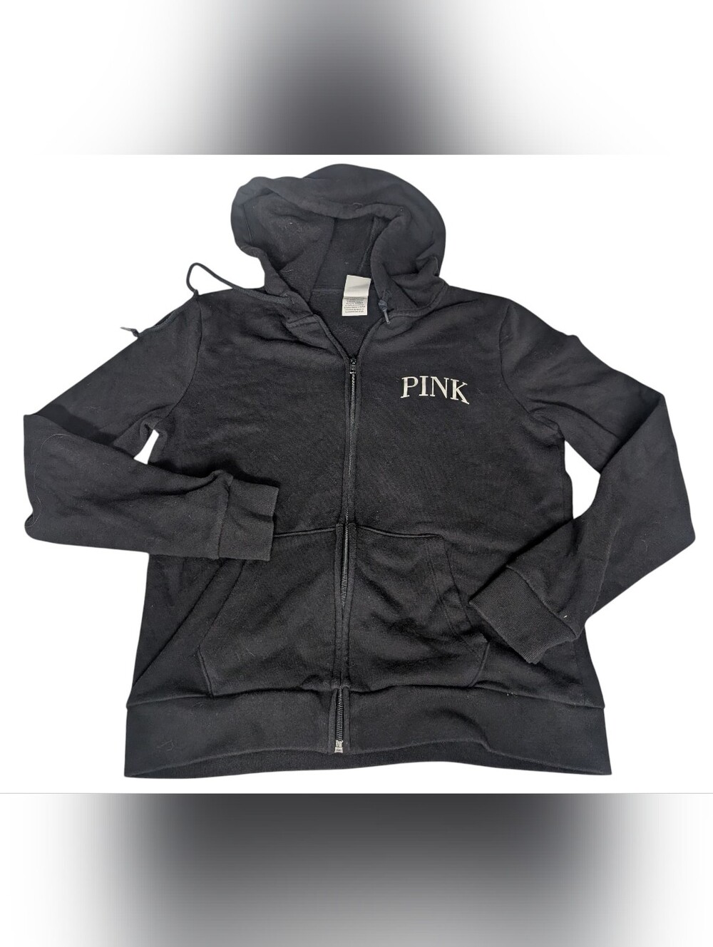 PINK Victoria's Secret Black Hooded Zip Sweatshirt